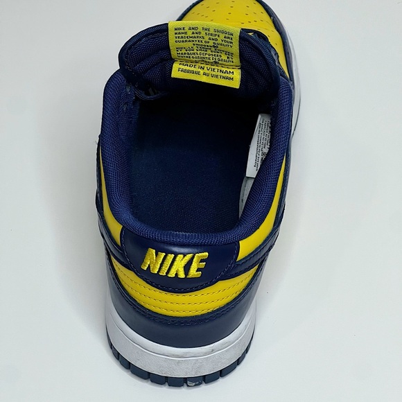 Nike Men's Dunk Low 'Michigan' Navy Blue Varsity Yellow 2021 Size 7.5 Shoes - Picture 7 of 8